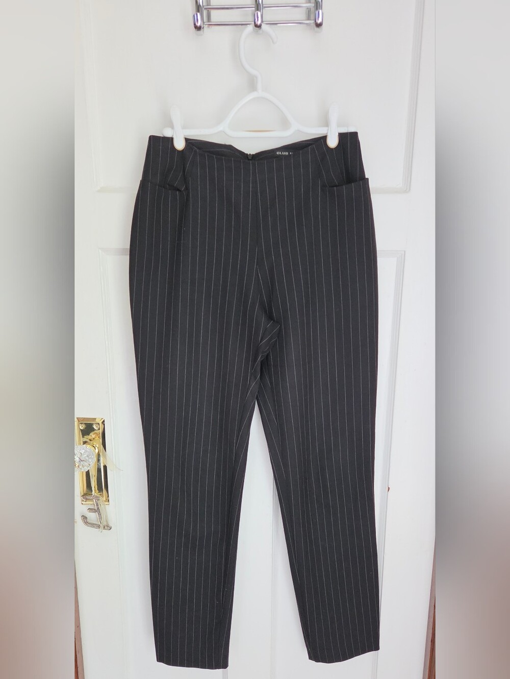 Club Monaco Black Pinstripe Dress Trousers